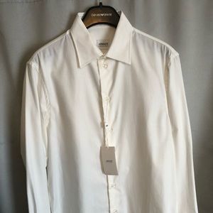 Armani Collezioni White Long Sleeve Dress Shirt XS